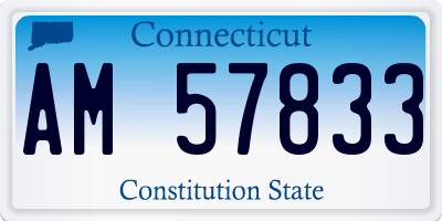 CT license plate AM57833