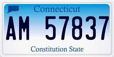 CT license plate AM57837