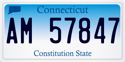 CT license plate AM57847