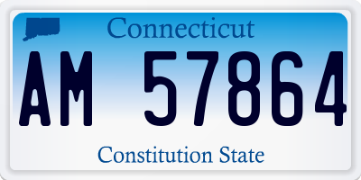 CT license plate AM57864