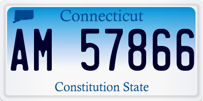 CT license plate AM57866