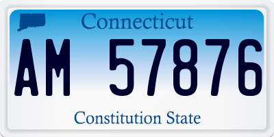 CT license plate AM57876