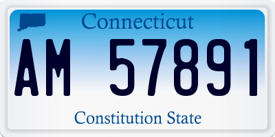 CT license plate AM57891
