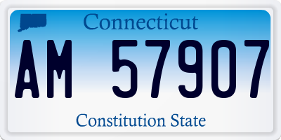 CT license plate AM57907