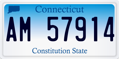 CT license plate AM57914