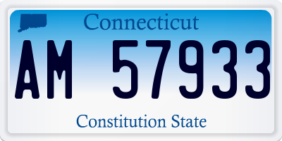 CT license plate AM57933