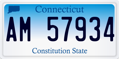 CT license plate AM57934