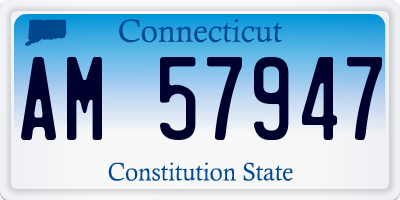 CT license plate AM57947