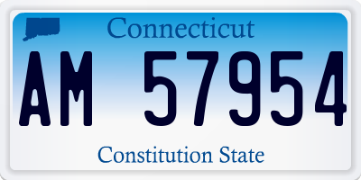 CT license plate AM57954