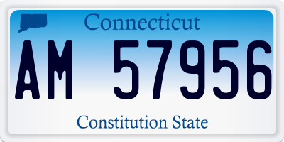 CT license plate AM57956