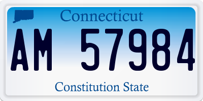 CT license plate AM57984