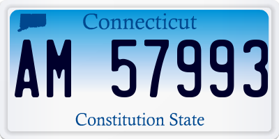 CT license plate AM57993
