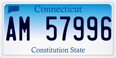 CT license plate AM57996