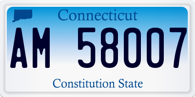 CT license plate AM58007