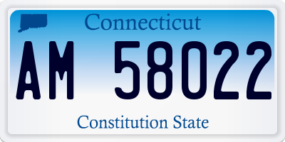 CT license plate AM58022
