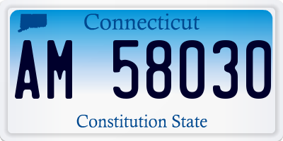 CT license plate AM58030