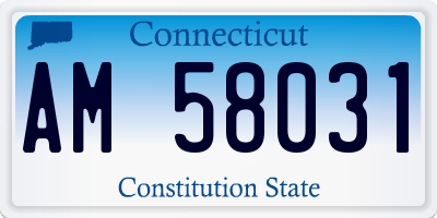 CT license plate AM58031