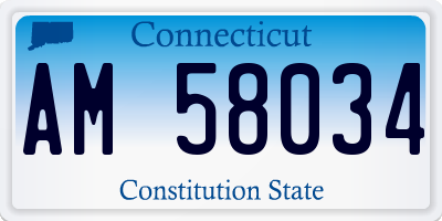 CT license plate AM58034