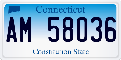 CT license plate AM58036