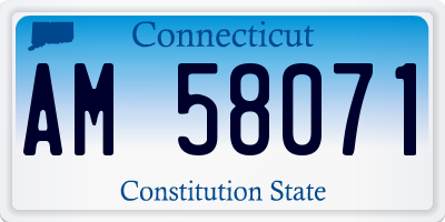 CT license plate AM58071