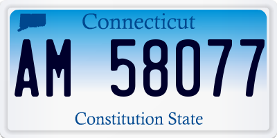 CT license plate AM58077