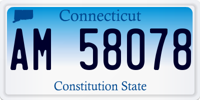 CT license plate AM58078