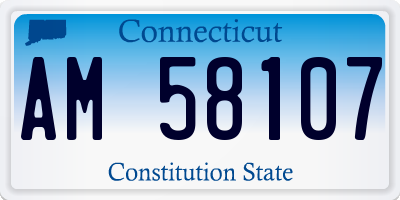 CT license plate AM58107