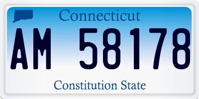 CT license plate AM58178