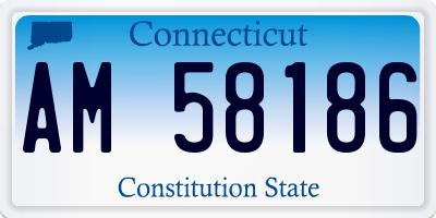 CT license plate AM58186