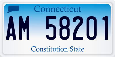 CT license plate AM58201