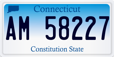 CT license plate AM58227