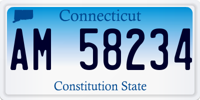 CT license plate AM58234