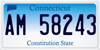 CT license plate AM58243