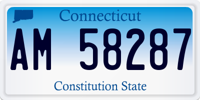 CT license plate AM58287