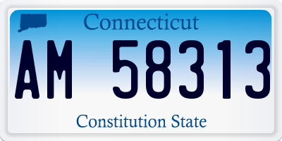 CT license plate AM58313