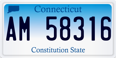 CT license plate AM58316