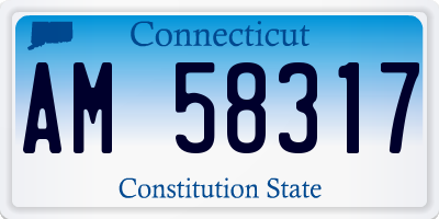 CT license plate AM58317