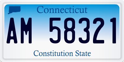 CT license plate AM58321