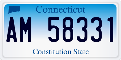 CT license plate AM58331