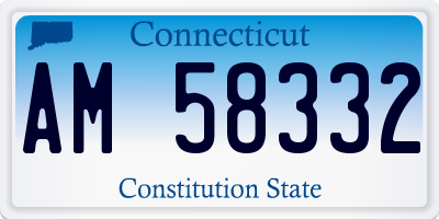 CT license plate AM58332