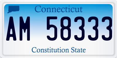 CT license plate AM58333