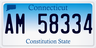 CT license plate AM58334