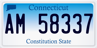 CT license plate AM58337