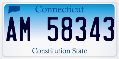 CT license plate AM58343