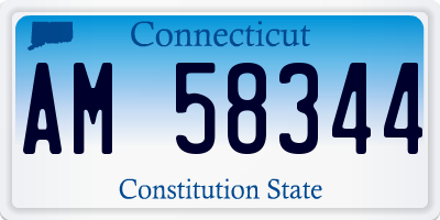 CT license plate AM58344