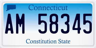 CT license plate AM58345