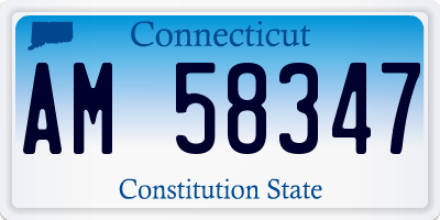 CT license plate AM58347
