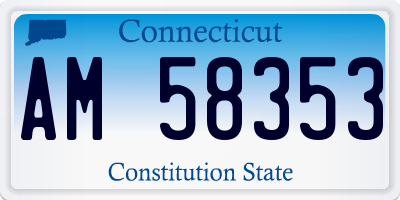 CT license plate AM58353