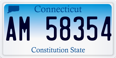 CT license plate AM58354