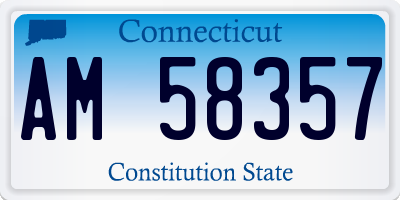 CT license plate AM58357